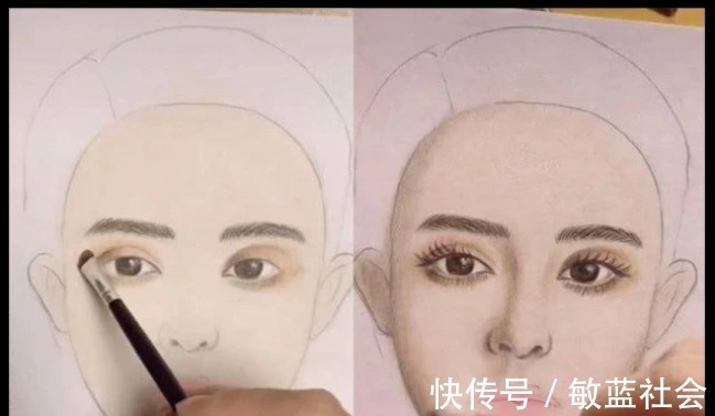 素描&美术生素描化妆,前一秒觉得一般般,看到成品后娜扎你怎么撇嘴了