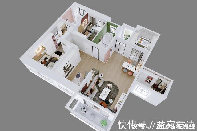 简餐|129㎡一人居引爆业主群,开放式书房+步入式衣帽间绝了