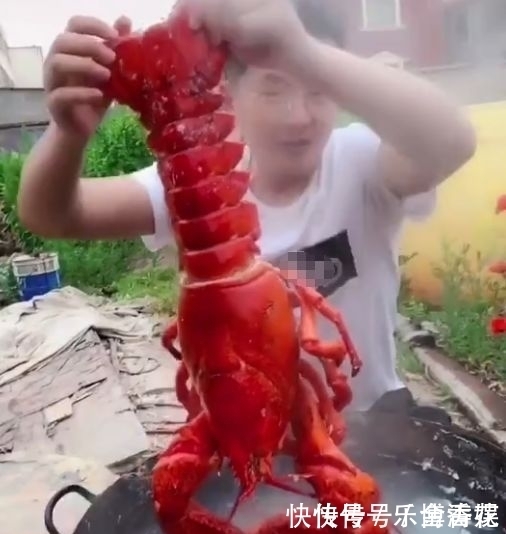 农村小伙在户外架锅煮龙虾,当它揭开锅盖之后,大家尖叫起来