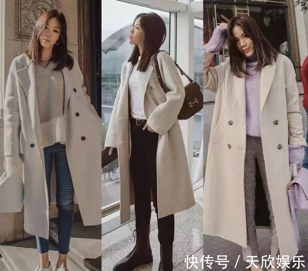 身材比例 秋冬穿大衣不一定配打底裤,搭配这4种更洋气,40岁穿更美