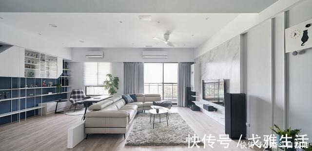 客厅|这才是真正高级的家!客厅砸掉一面墙与书房二合一,住多久都不腻!