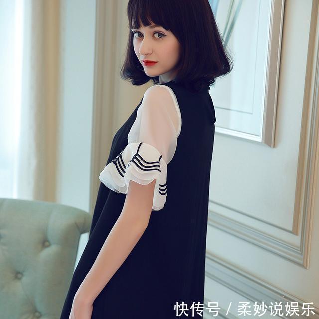 时尚修身连衣裙，省去搭配烦恼，上身清爽也不失优雅女人味