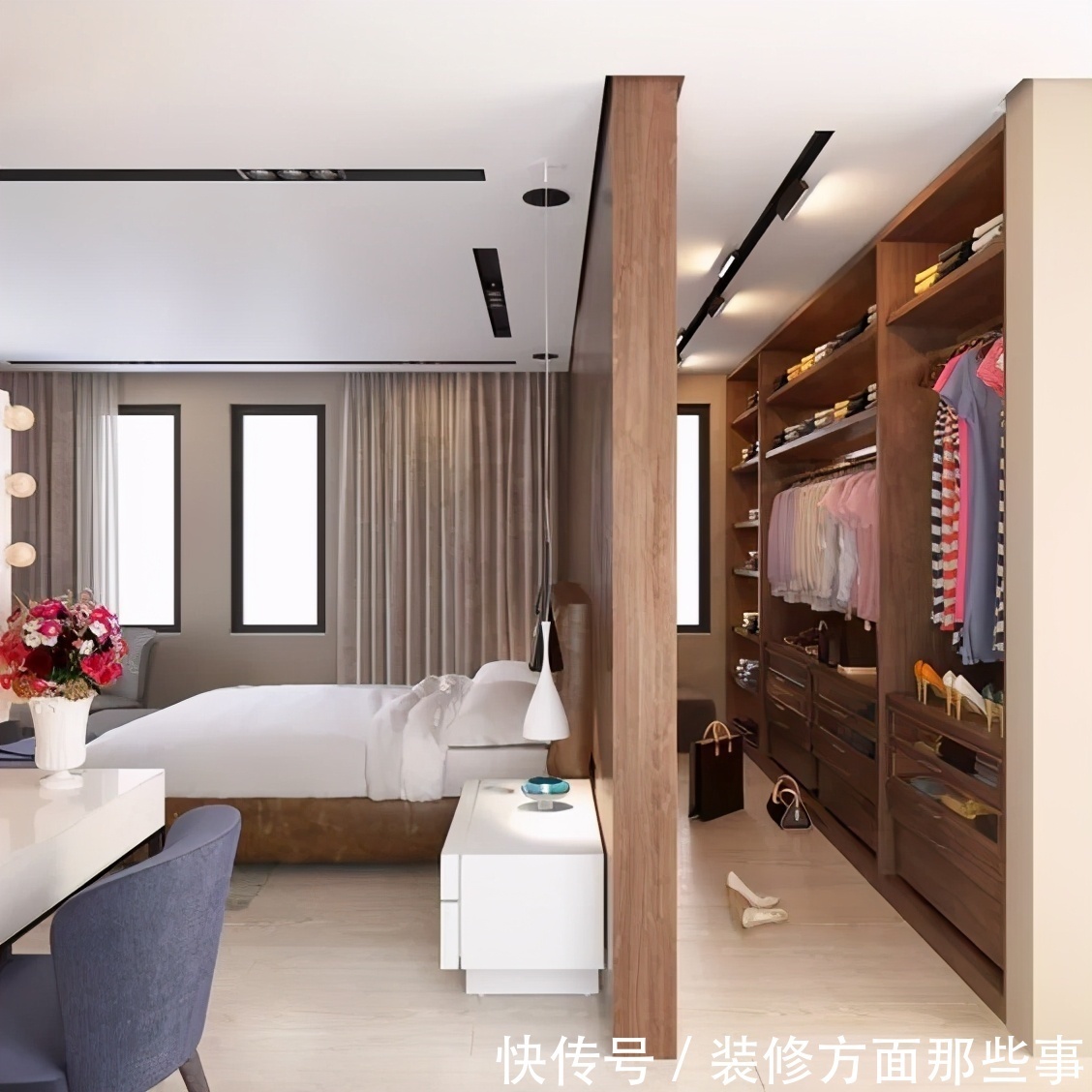 睡眠质量|别再把卧室床靠墙摆放了，往前挪80公分，居然“多出”了一个衣帽间