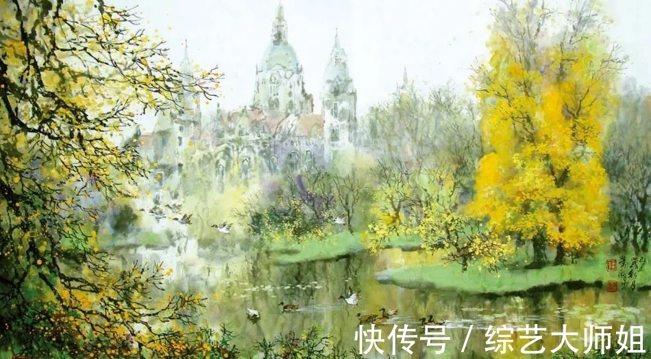 萧瀚$旅德中国画家|色彩的魅力!萧瀚彩墨山水画