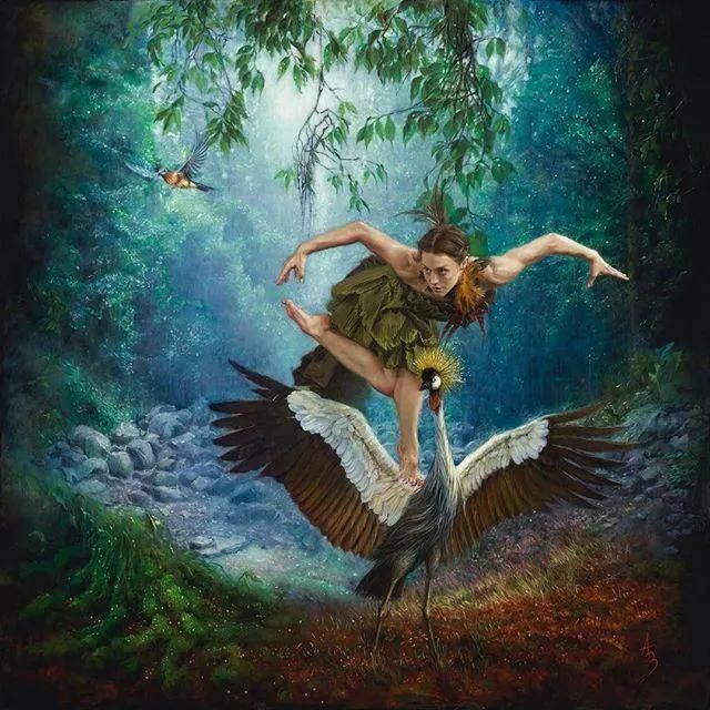 ·曼努克@自然又野性的存在,美女艺术家的唯美油画欣赏