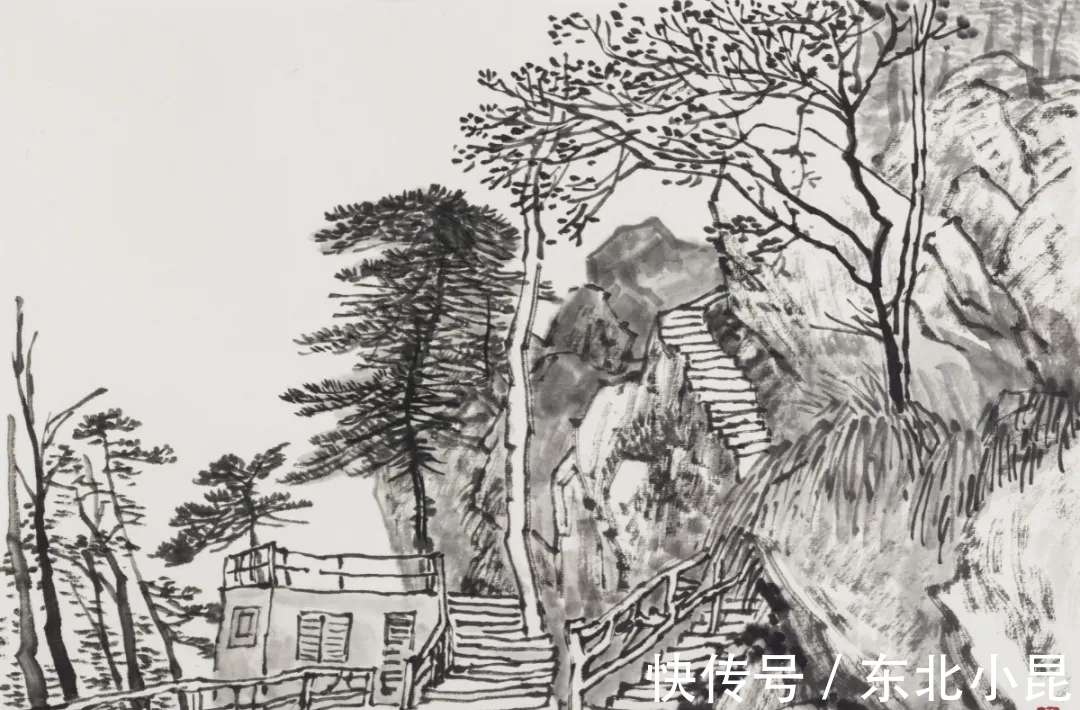 黄山#画山画水,山水画家王学辉黄山最新写生