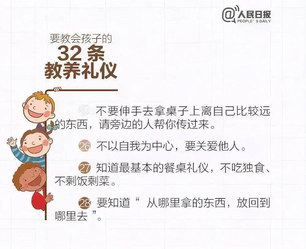 a3373|这32条教养礼仪，越早教会孩子越好。为人父母，也应该一起学！