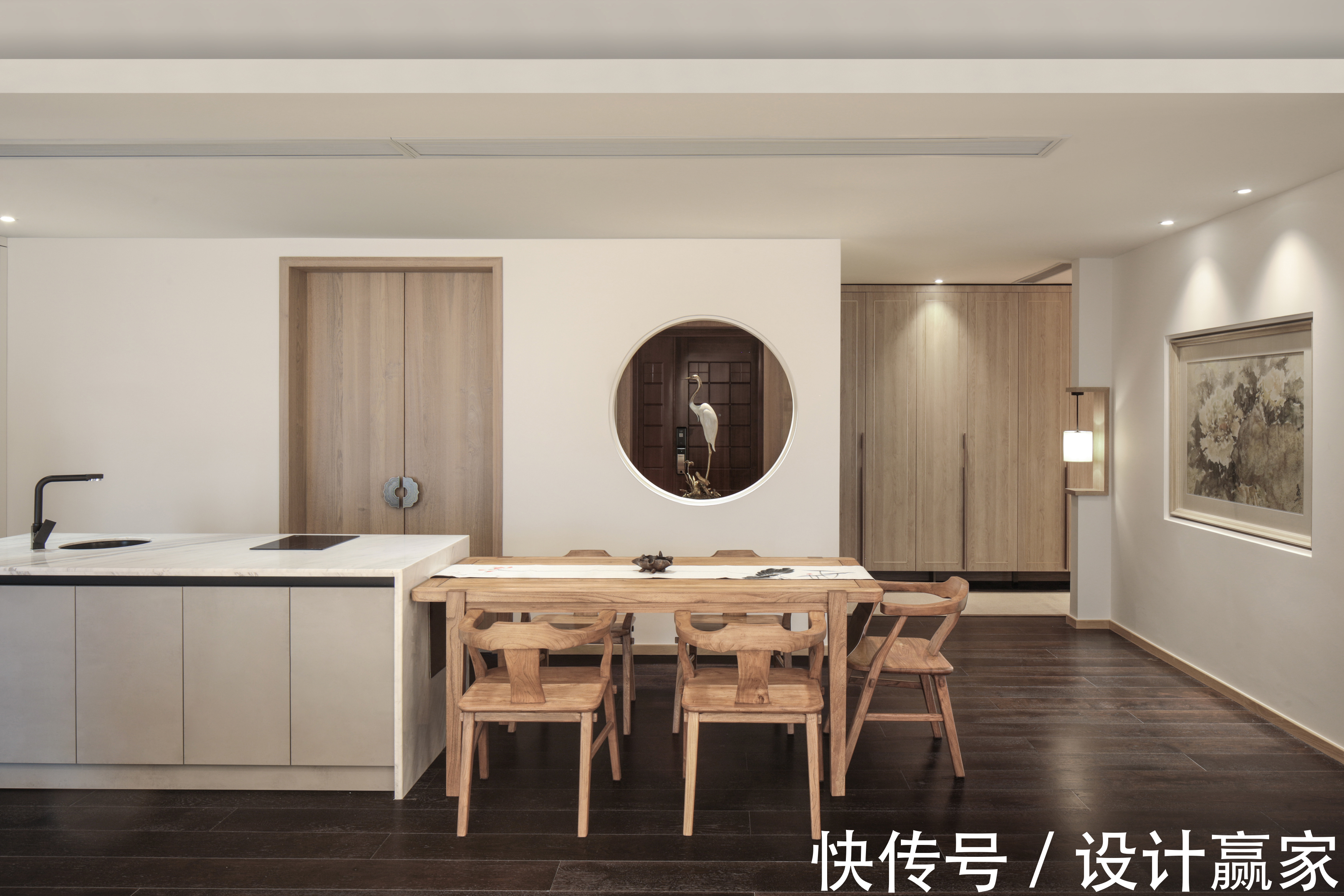 客厅|200㎡江景大宅，现代中式的古朴优雅之美，简约中透着高级