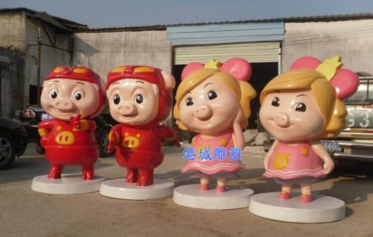 道具|动画片展览道具模型玻璃钢卡通猪猪侠公仔雕塑有温度的美陈场景