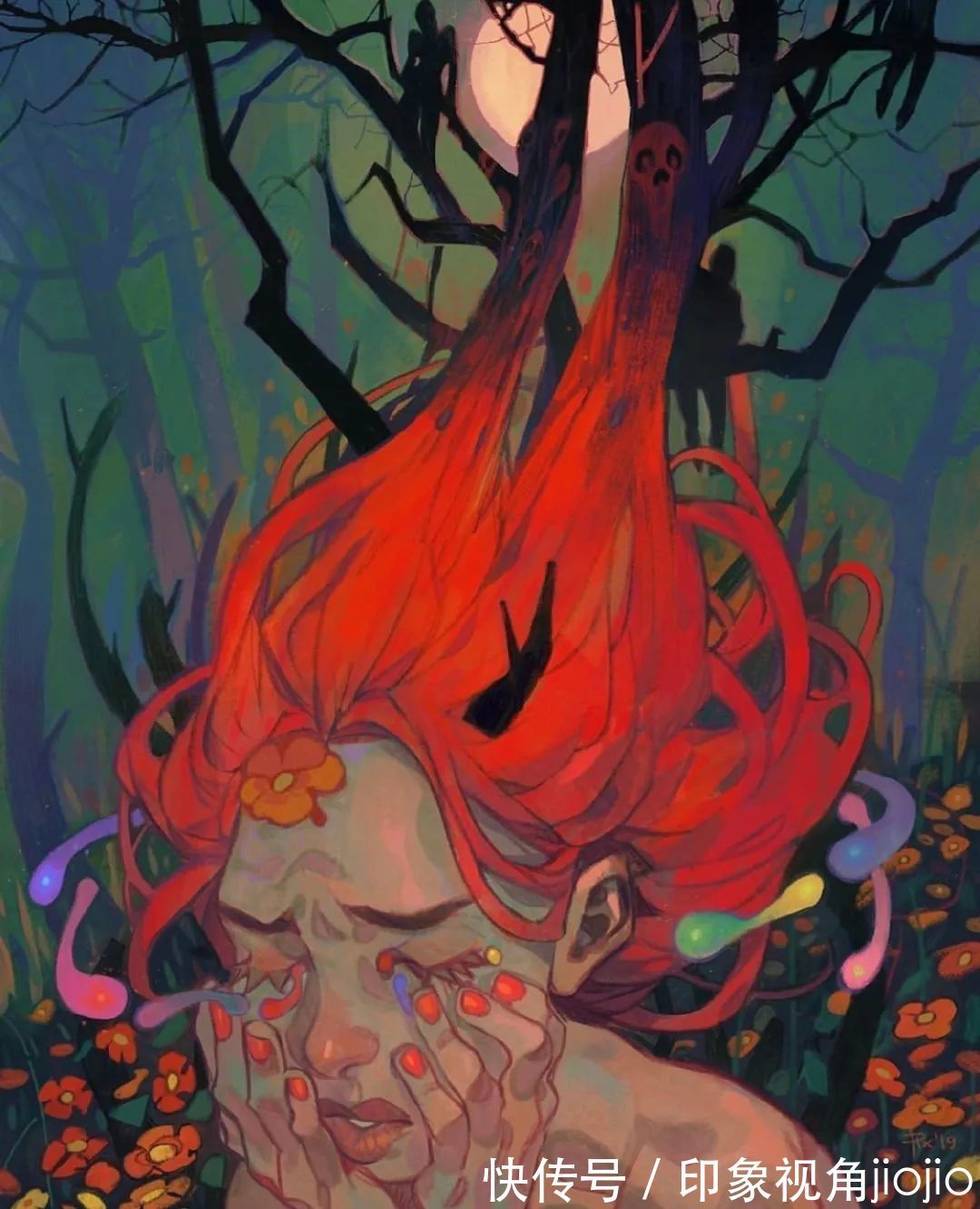 插画@耐人寻味的浮生绘影,充满强烈的美漫元素,有着吸引人的魄力