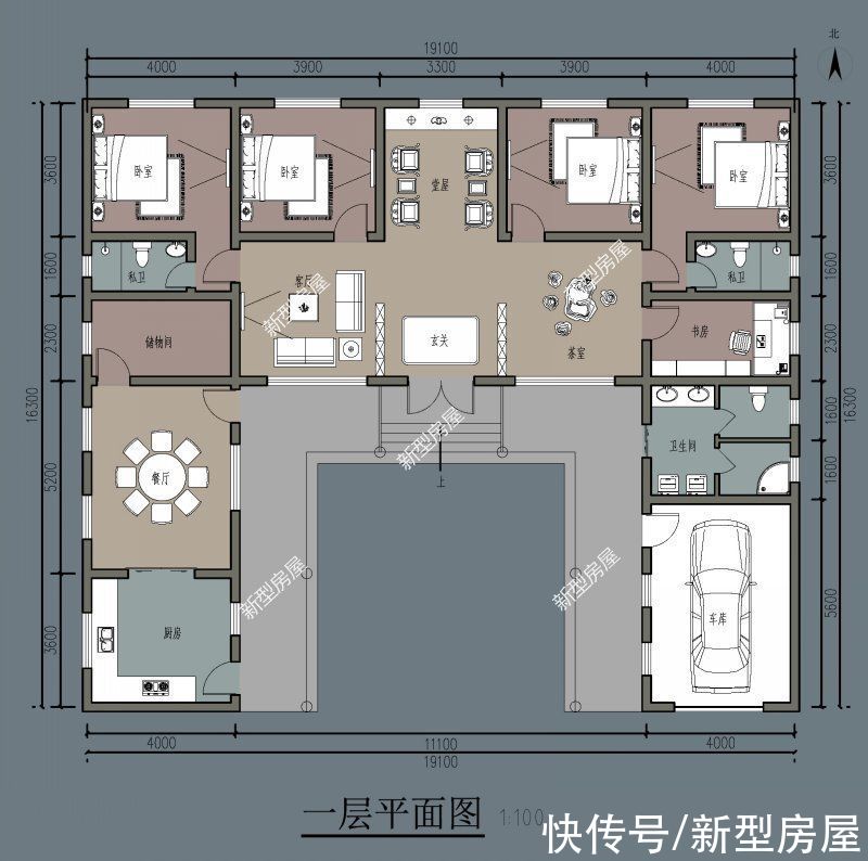 占地|浓浓中国味，10套经典中式三合院合集，有房有院才是家