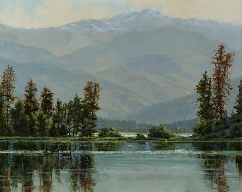 油画&她的风景油画清新自然，浪漫且又淳朴