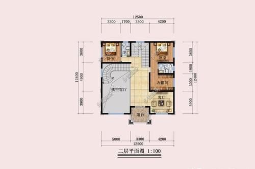 唐工|开间12米,进深12米,想建三层,一二楼大厅悬空,怎么设计方便实用?
