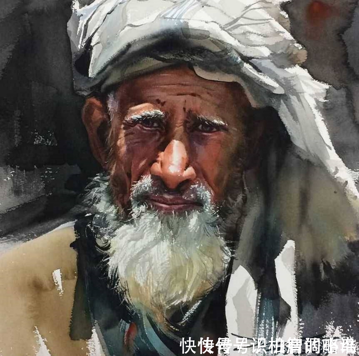 人物形象#韩国水彩肖像画的“天花板”级人物——“大触之神”郑勋成