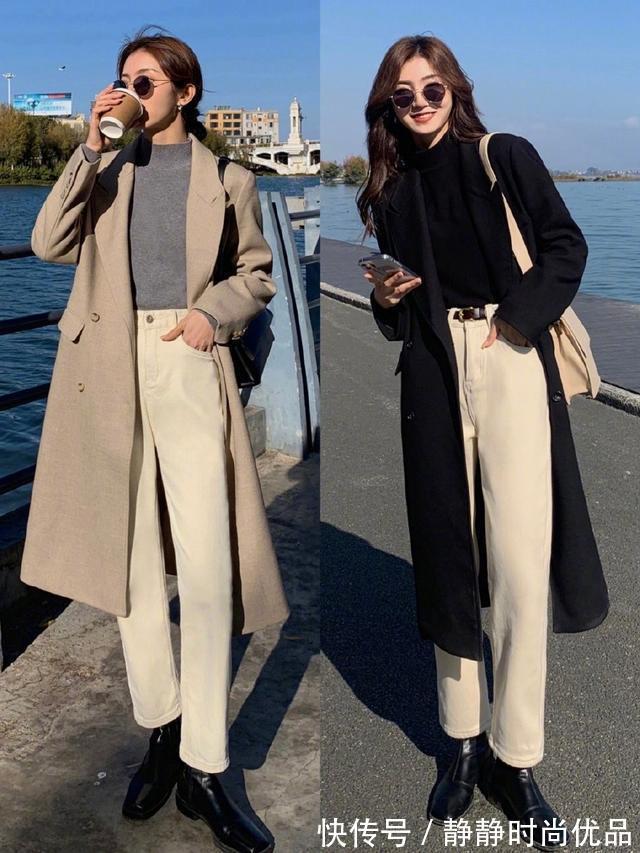 纯白色 初冬“直筒裤”怎么穿更时髦?学会这2种搭配方案,显瘦遮肉