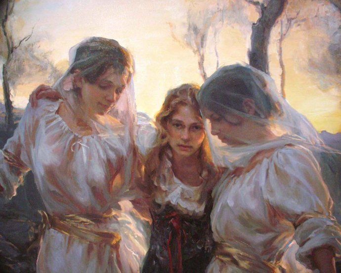 丹尼尔·夫·捷哈兹&美国艺术家丹尼尔·夫·捷哈兹油画中令人怦然心动的美人