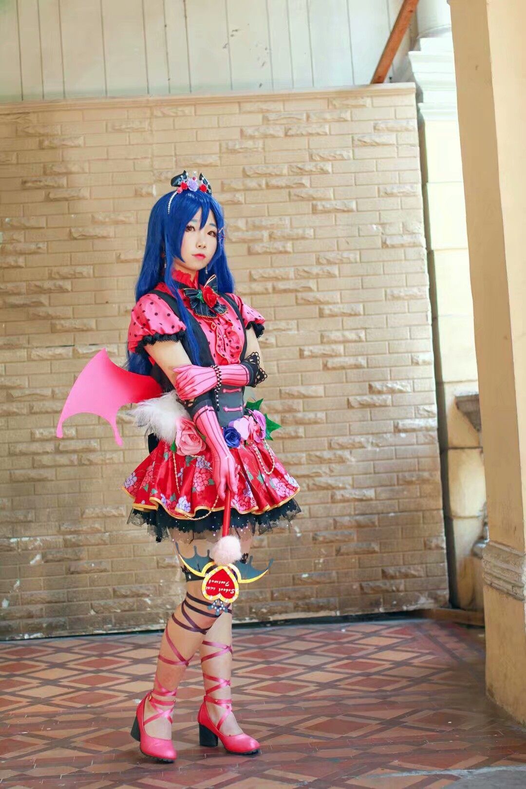 Love Live !园田海未cosplay，小恶魔要来偷走你的心哟