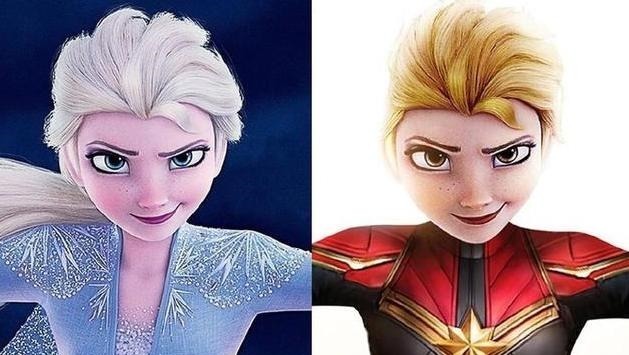 艾莎女王|当冰雪奇缘碰到复联,艾莎女王COS三个角色,安娜变黑寡妇