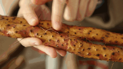 去皮|今天才知道，山药去皮一根筷子就能搞定，手不粘也不痒，简单又快！