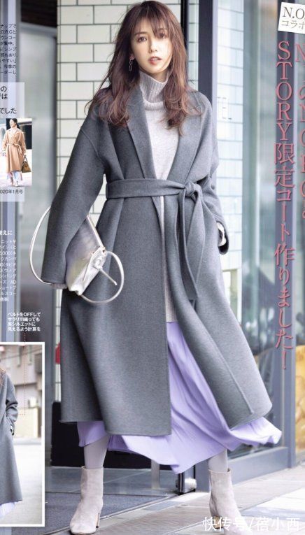 针织连衣裙 冬季买外套,建议40岁女人多选“长款大衣”,时尚、体面又高级