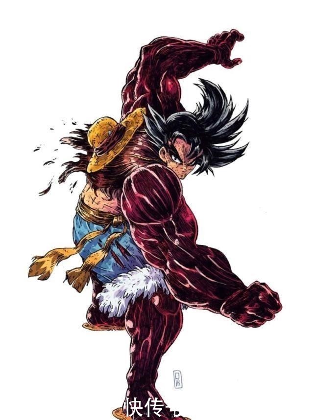 龙珠|当龙珠遇上海贼王,蒙奇·D·悟空四档太霸气,索隆、贝吉塔神相似