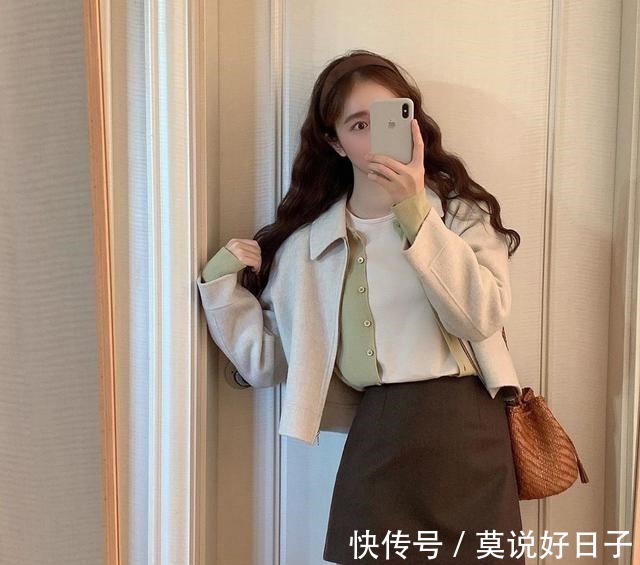 针织衫 身高不足160不非得穿大衣，今年流行的短外套，气质百搭又显高！