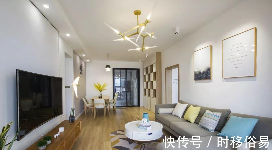 金边虎尾兰|105平简约的北欧风,橙色系很活力的装修,喜欢简单温馨的家