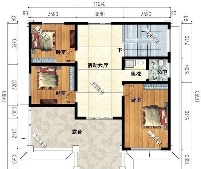 别墅|两栋面宽11米多的新中式别墅，黄+棕为主色调，满满时尚感