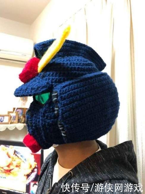  毛线帽|红色有角更保暖！岛国网友制作 夏亚专用扎古毛线帽