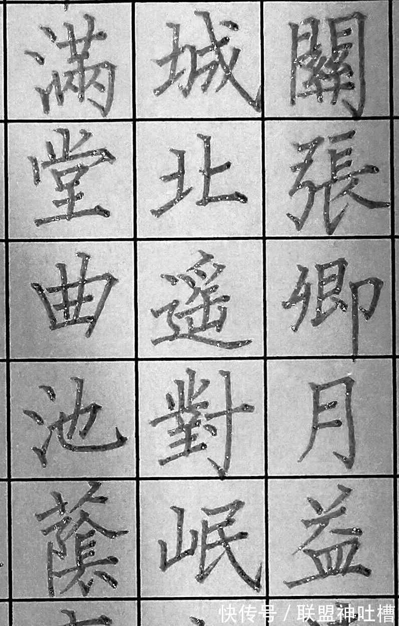 书友$好功力!用柳体,写硬笔书法!