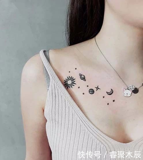鼠哥|性感可爱的锁骨纹身,女孩子的专属纹身位置,男生千万别轻易尝试