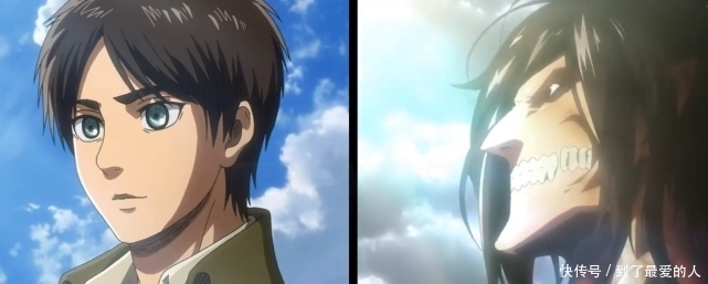 进击的巨人：巨人化前后对比图，莱纳彰显沉稳，艾伦形象过于奇异