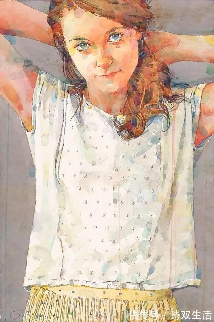 艺术学院&他笔下的人物生动活泼,色块叠加的恰到好处!