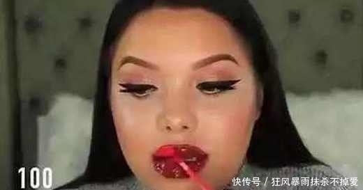 化妆|美女特别喜欢化妆,决定在嘴上涂100层口红,最后结果让人傻眼