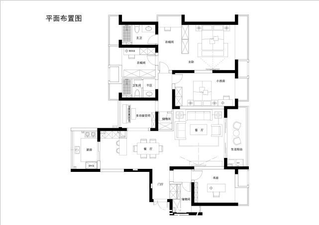 衣柜|140平现代风三居室用衣柜隔开的桌子,眺望窗外美景岂不美哉!