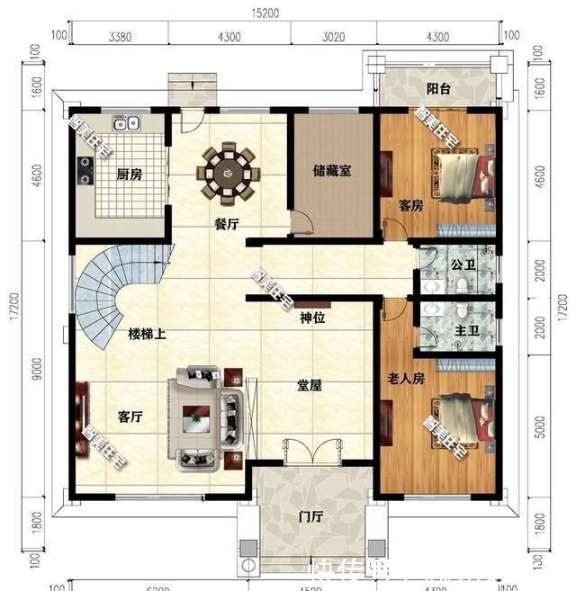 堂屋|漂亮气派的简欧别墅,多阳台+挑空客厅+堂屋,不可能不爱
