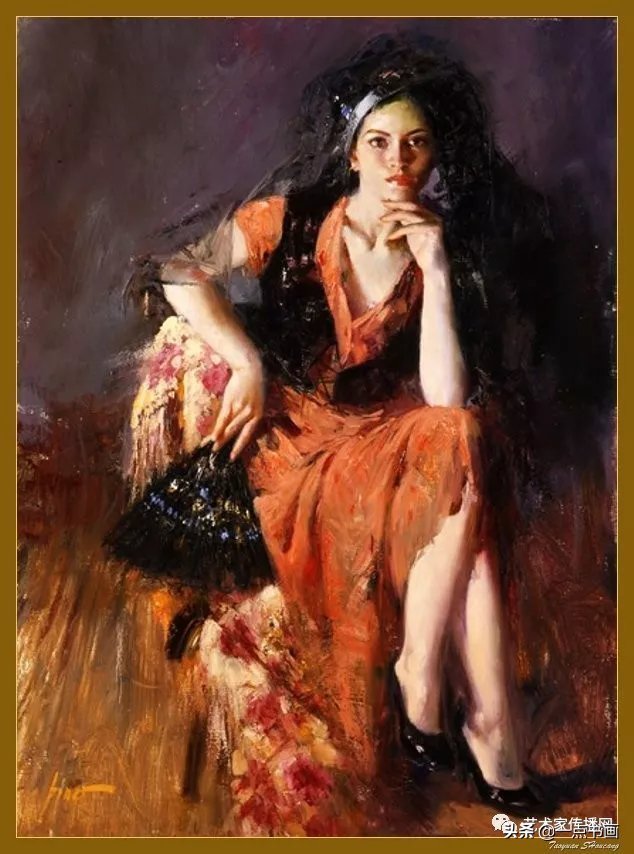 美术学院$皮诺德埃尼的油画人物，色彩斑斓，动静结合，光彩照人