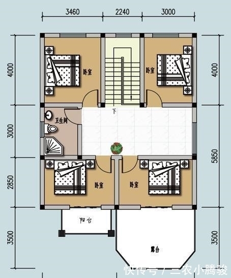 建房子|农村自建5室1厅二层别墅, 阳光大客厅, 面宽才8米多, 真是太爽了!