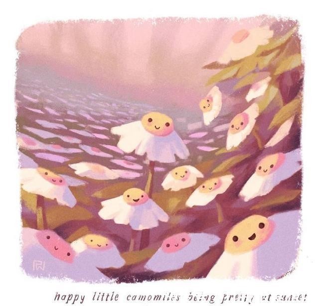 治愈|一组超治愈的板绘小场景插画分享!