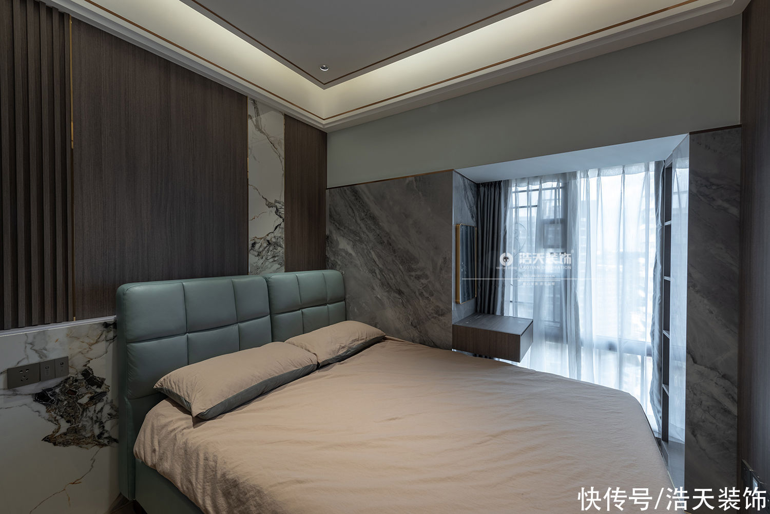木栅格|200平实景案例，全屋大理石，太惊艳了