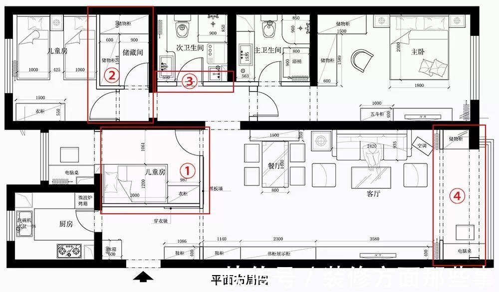 电视墙|120平现代美式风三居室，把电视墙后方做成收纳，实用通透又漂亮