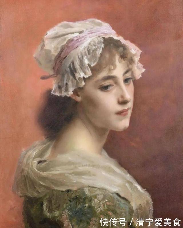 肖像画!花容月貌般的法国女性人体油画,眉梢眼角藏秀气,声音相貌露温柔