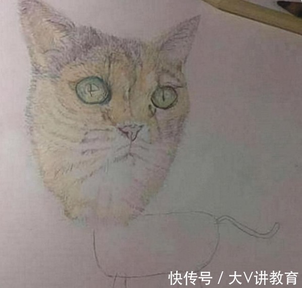 小猫#美术生画到一半不耐烦，画风逐渐任性洒脱，原谅我看后笑出鹅叫