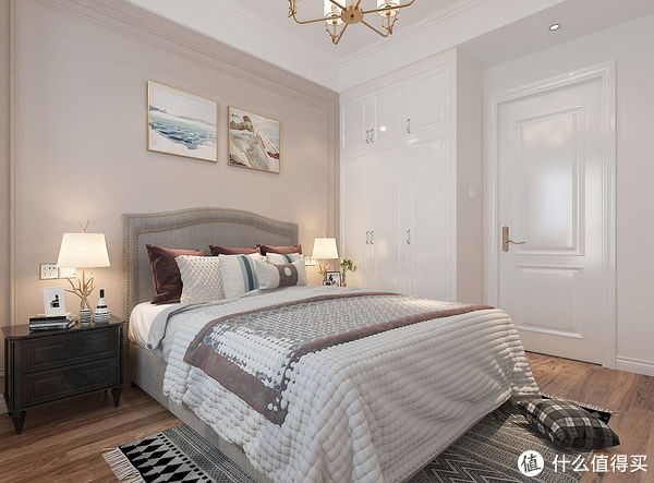 主卧|180㎡四居室精装房改美式风，看了主卧之后真的羡慕，非常的精致