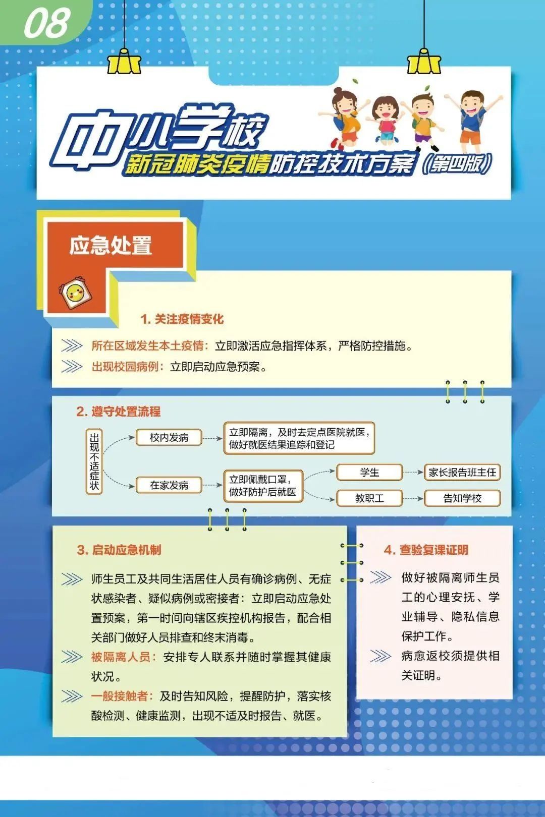 疫情|中小学幼儿园新冠肺炎疫情防控技术方案（第四版）