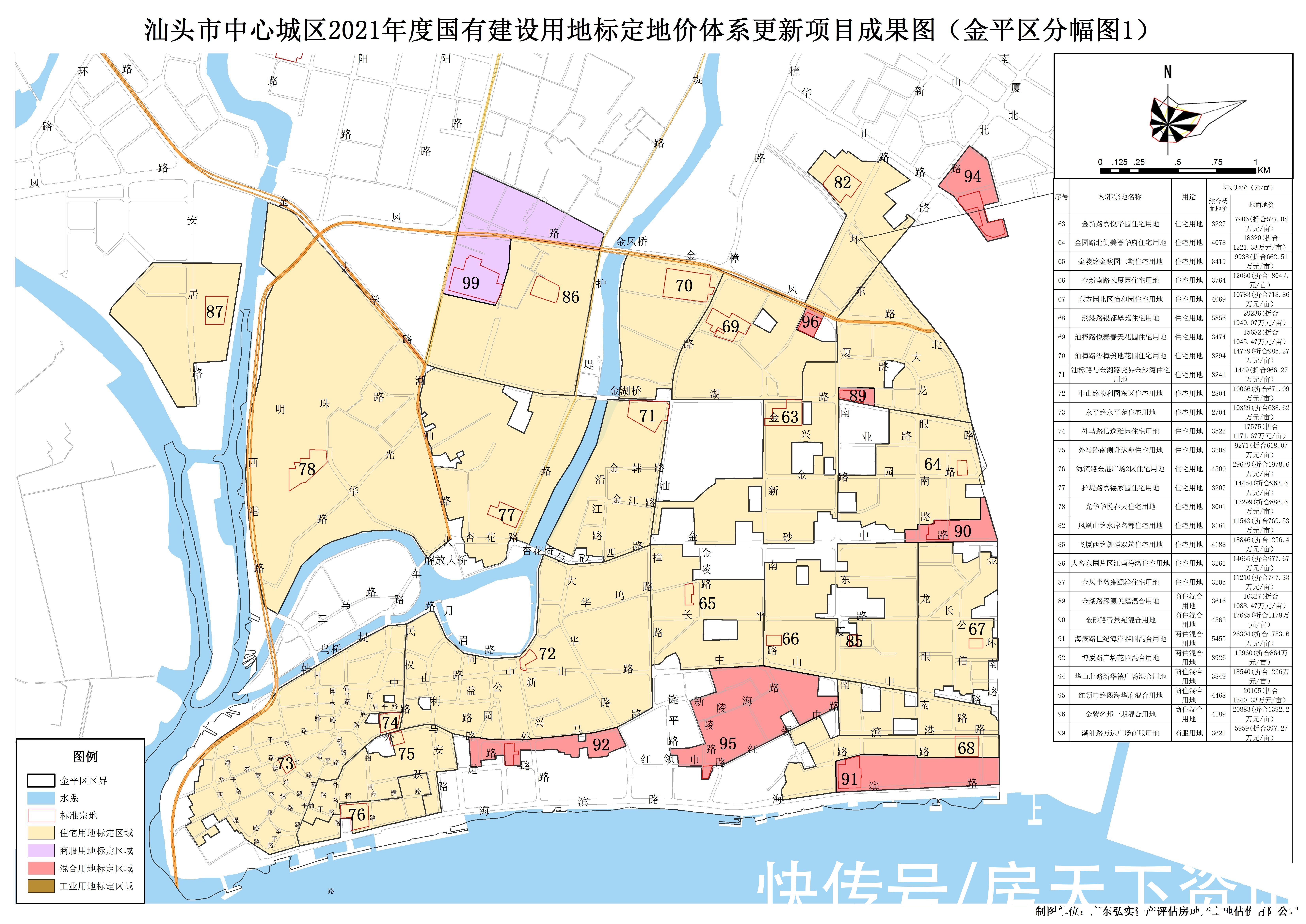 城区|最新！汕头市中心城区2021年度国有建设用地标定地价出炉