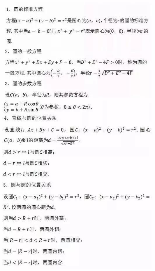 2021高考数学冲刺：高中数学所有公式大汇总