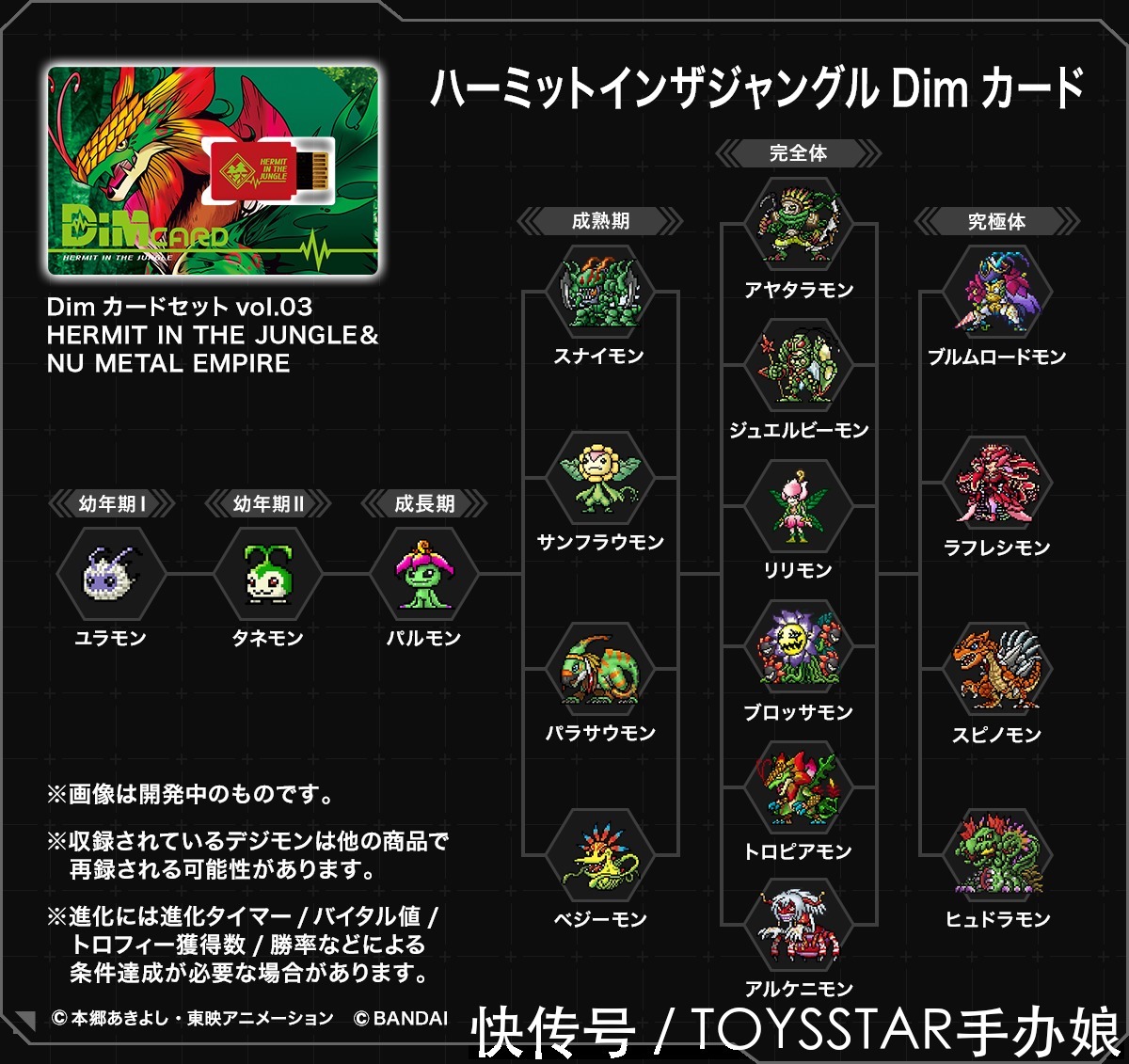 dim c《数码宝贝》生命手环DIM卡 全隐藏进化路线大公开