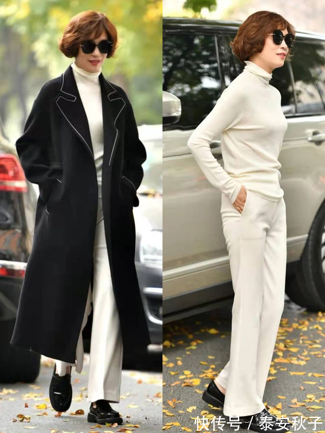 出身材|天气这么冷,就放弃半身裙吧!学50岁“大妈”这样穿:更高级!