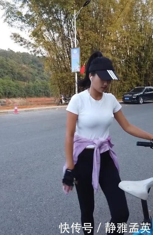 户外的运动系女神，穿上T恤 瑜伽裤，外表鲜明抢镜!